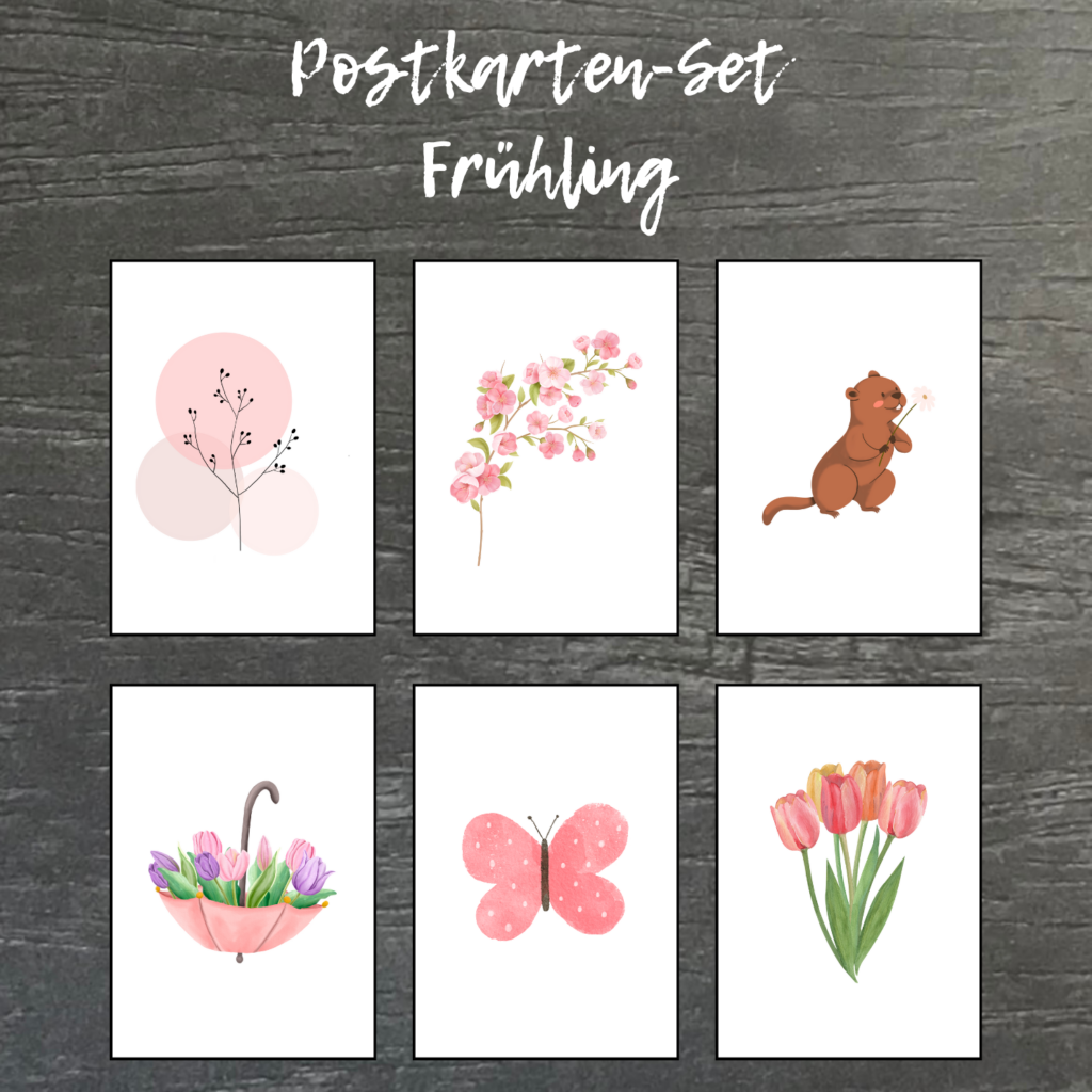 Postkarten Set Frühling - als Oster-Dekoration